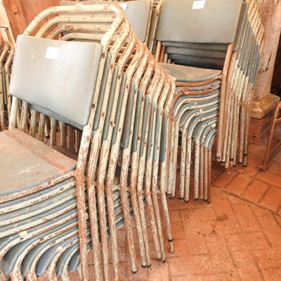 Lot 78 - A set of twenty stacking metal chairs