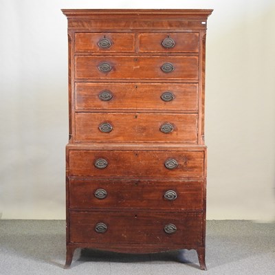 Lot 467 - A George III mahogany and inlaid chest on chest