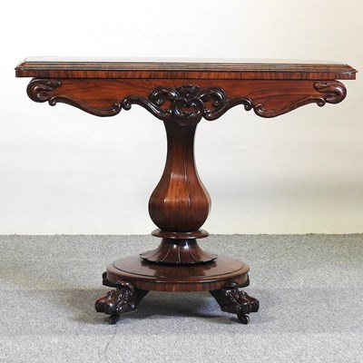 Lot 465 - A William IV rosewood folding tea table