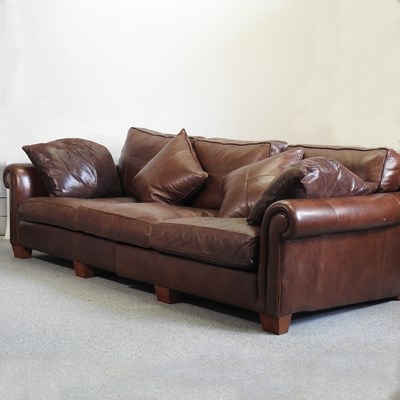 Lot 741 - A Duresta brown leather sofa