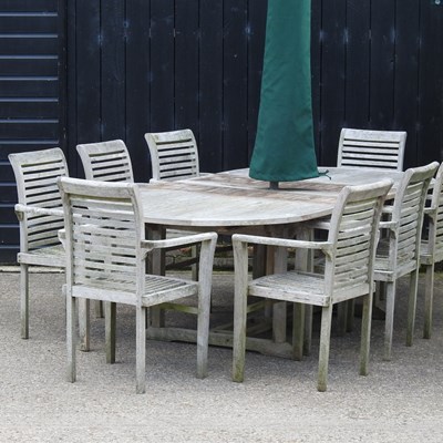 Lot 350 - A hardwood garden table