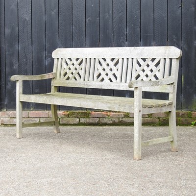 Lot 356 - A hardwood slatted garden bench