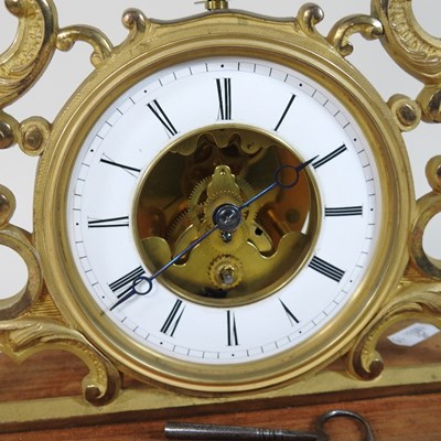 Lot 24 - A 19th century French gilt metal skeleton clock