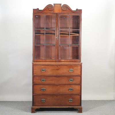 Lot 755 - A George III secretaire bookcase