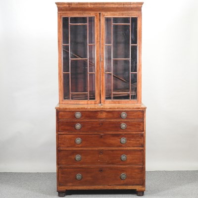 Lot 535 - A George III secretaire bookcase