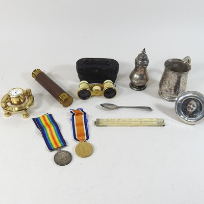 Lot 131 - A collection of items to include two World War I medals
