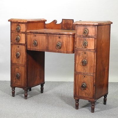 Lot 770 - A Regency mahogany pedestal secretaire sideboard