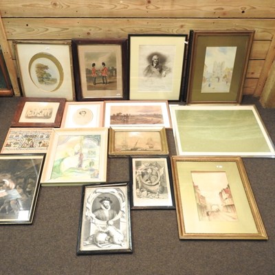 Lot 183 - A collection of 19th century and later pictures and prints