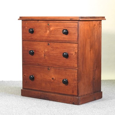 Lot 758 - A Victorian stained pine chest