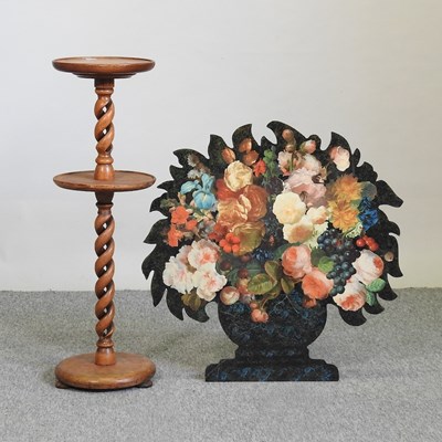 Lot 761 - A 1920's oak barley twist jardiniere stand