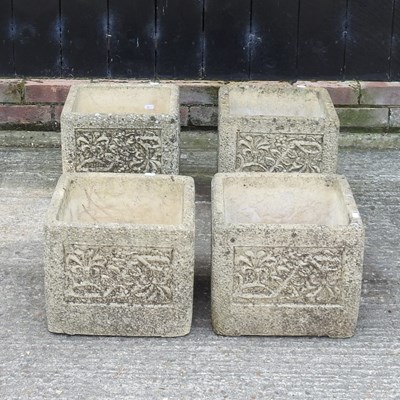 Lot 358 - A set of four Cotswold stone garden planters