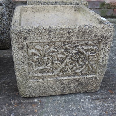 Lot 358 - A set of four Cotswold stone garden planters