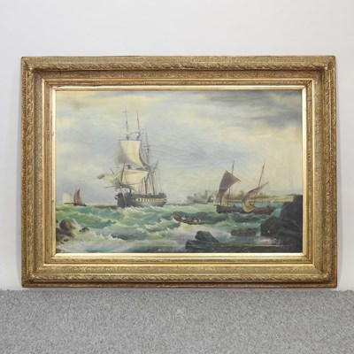 Lot 272 - English school, 20th century, man o'war and ships