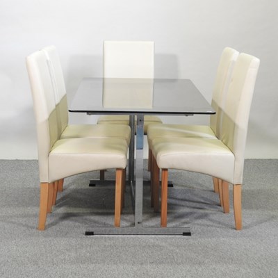 Lot 647 - A modern chrome dining table