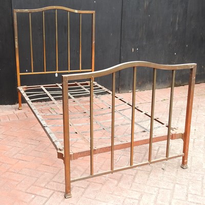 Lot 351 - An early 20th century brass single bedstead
