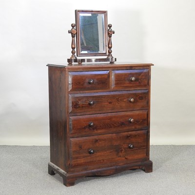 Lot 469 - A modern stained pine chest of drawers