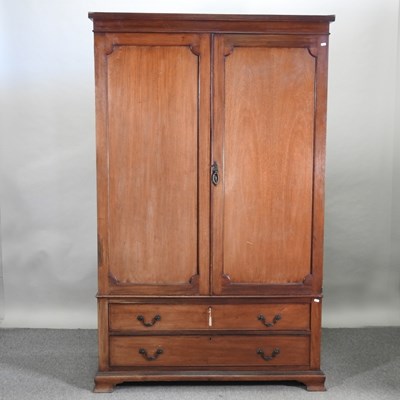 Lot 445 - A 19th century mahogany double wardrobe