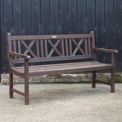 Lot 346 - A slatted wooden garden bench