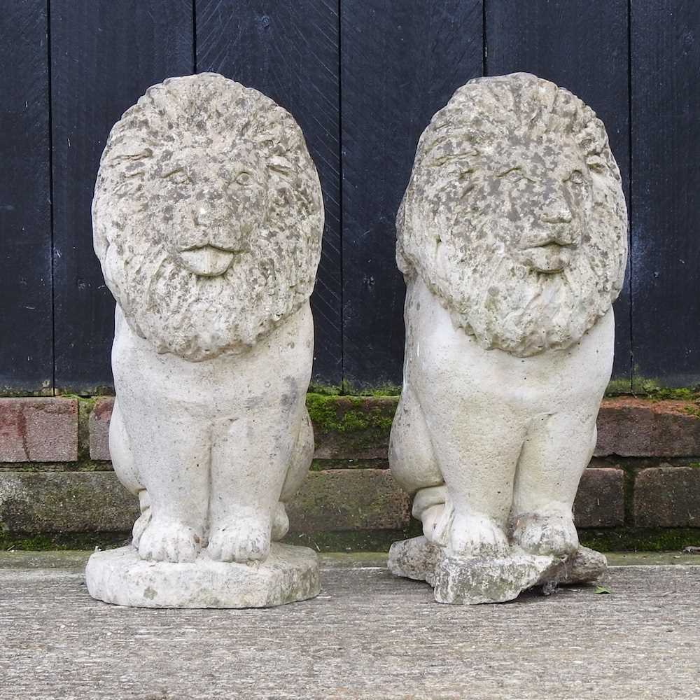Lot 18 - A pair of reconstituted stone gatepost finials