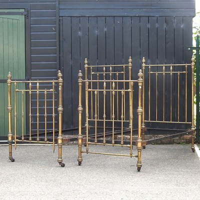 Lot 363 - A pair of early 20th century brass single bedsteads