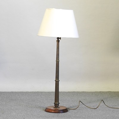 Lot 441 - A 19th century brass table lamp and shade