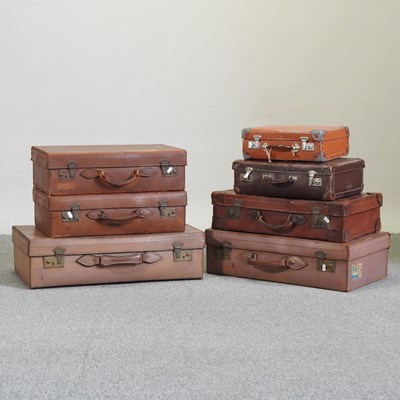 Lot 350 - A collection of seven various vintage suitcases