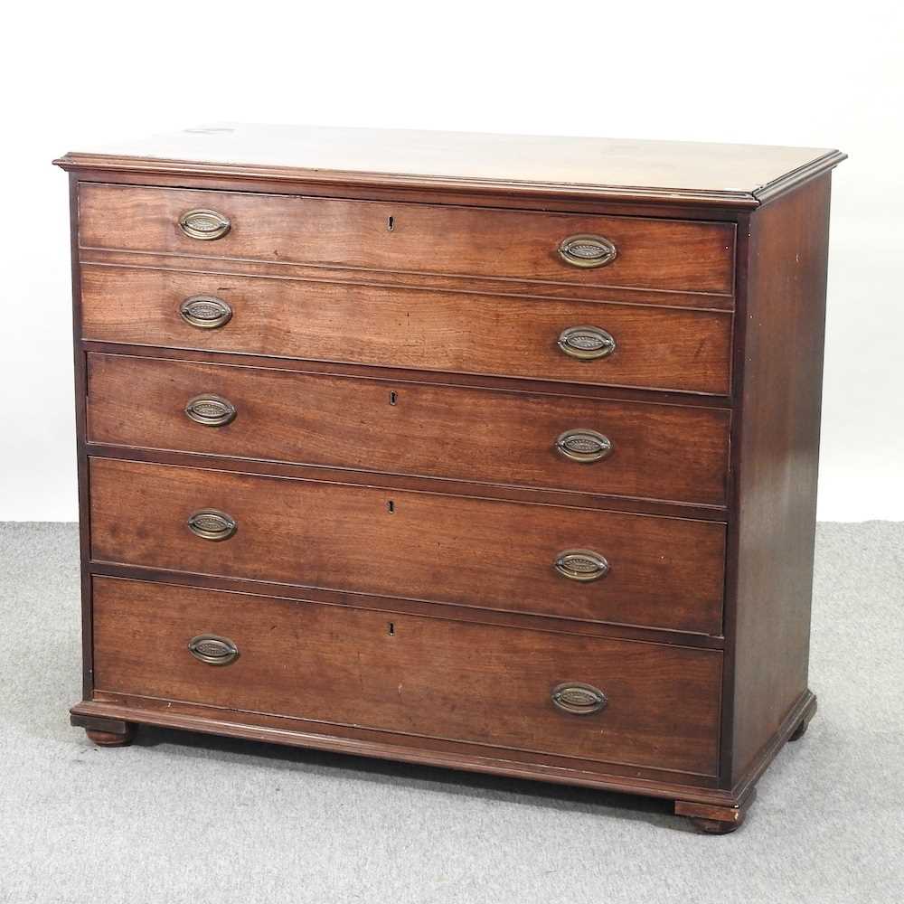 Lot 457 - A George III mahogany secretaire chest