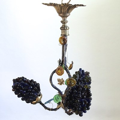 Lot 416 - A continental three branch chandelier