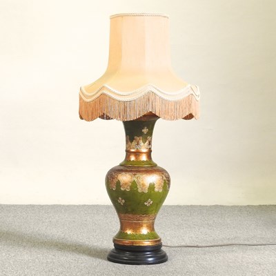 Lot 479 - A large toleware style table lamp