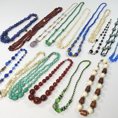 Lot 57 - A collection of bead necklaces