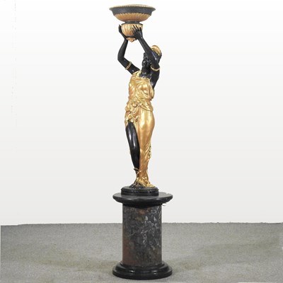 Lot 483 - After Milo, Miguel Fernando Lopez, a bronze and gilt life size statue of a lady