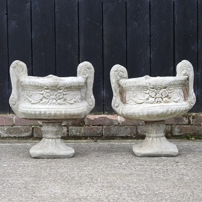 Lot 316 - A pair of reconstituted stone planters