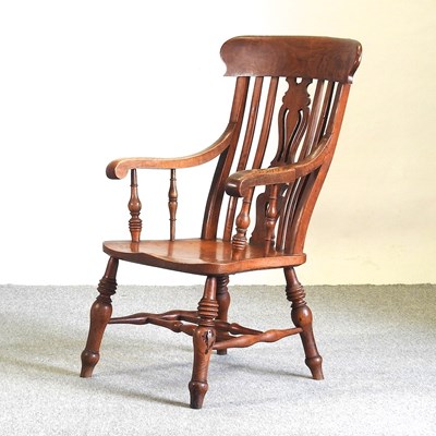 Lot 473 - A 19th century splat back chair