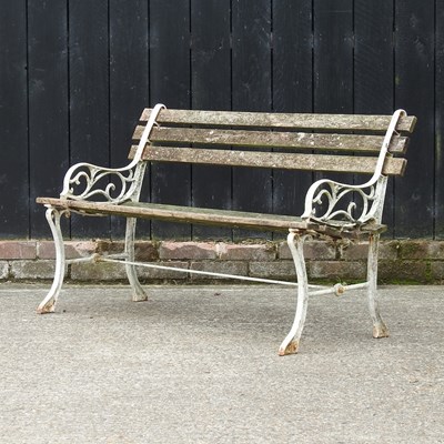Lot 343 - A cast iron garden bench