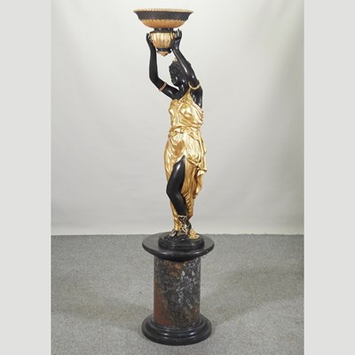 Lot 484 - After Milo, Miguel Fernando Lopez, a bronze and gilt life size statue of a lady