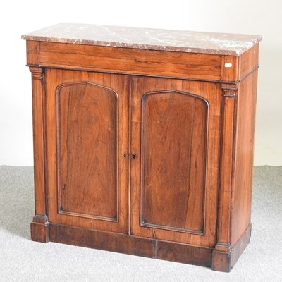 Lot 496 - A Victorian rosewood marble top chiffonier