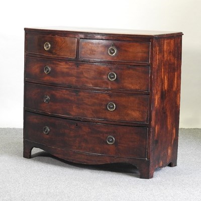 Lot 498 - A Regency mahogany bow front chest