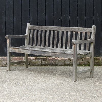 Lot 329 - A hardwood slatted garden bench