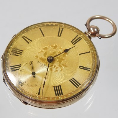 Lot 108 - A 14 carat gold open faced pocket watch