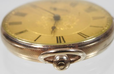 Lot 108 - A 14 carat gold open faced pocket watch