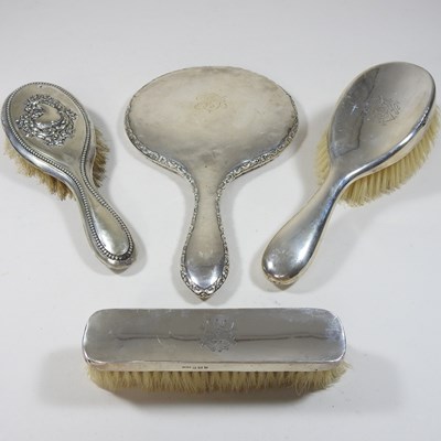 Lot 109 - An early 20th century silver handled hairbrush