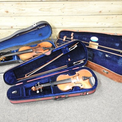 Lot 212 - A violin, cased