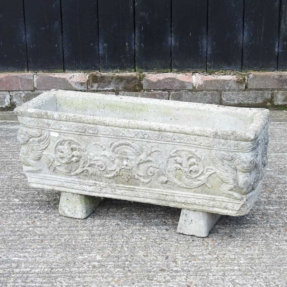 Lot 343 - A reconstituted stone garden trough