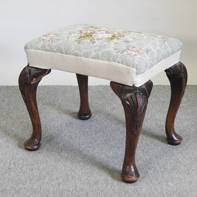 Lot 579 - A 19th century floral tapestry upholstered footstool