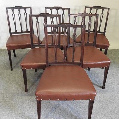 Lot 616 - A set of six mahogany dining chairs