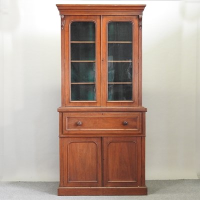 Lot 592 - A 19th century mahogany secretaire bookcase