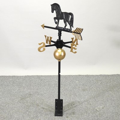Lot 7 - A painted metal horse weather vane