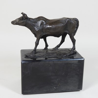 Lot 128 - A bronze model of a bull