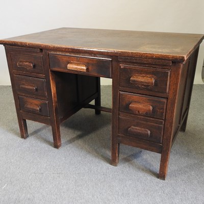 Lot 605 - A mid 20th century pedestal desk