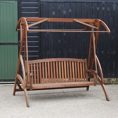 Lot 359 - A slatted wooden garden swing seat